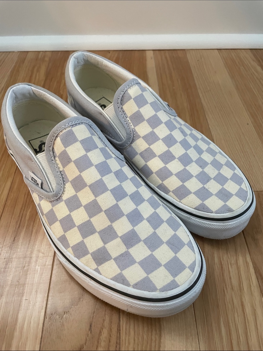 Vans Checkerboard Slip-On Sneakers - Light Gray & White